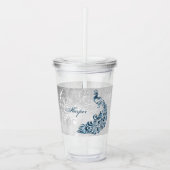 ブルーピーコックアクリルパーソナライズされたタンブラー アクリルタンブラー (正面)