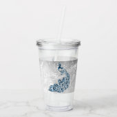 ブルーピーコックアクリルパーソナライズされたタンブラー アクリルタンブラー (裏面)