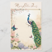 ブルーピーコックインパステルフラワーガーデンII 便箋 (正面)