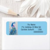 ブルーピーコックウォーターカラー差出人住所ラベル ラベル (インサイチュ)