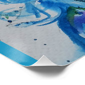 ブルーピーコックウォーター絵を描カラーズアート ポスター (コーナー)