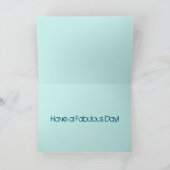 ブルーピーコックウォーター色ティール（緑がかった色）鳥 カード (内部)