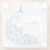 ブルーピーコックガラスパーソナライズされたコースター ガラスコースター (裏面)