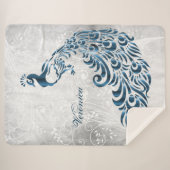 ブルーピーコックシェラパーソナライズされたパブランケット シェルパブランケット (正面(横))