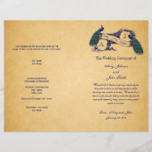 ブルーピーコックスヴィンテージウェディングプログラム (正面)