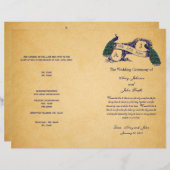 ブルーピーコックスヴィンテージウェディングプログラム (正面/裏面)