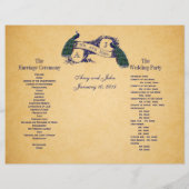 ブルーピーコックスヴィンテージウェディングプログラム (裏面)