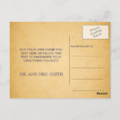 ブルーピーコックスVintage結婚式ありがとうポストカード ポストカード (裏面)