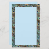 ブルーピーコックテールフェザーデザイン静止シート (正面/裏面)