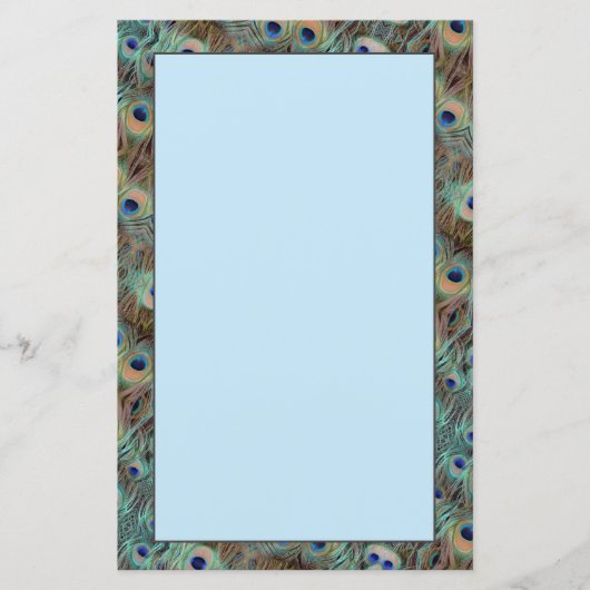 ブルーピーコックテールフェザーデザイン静止シート (正面)