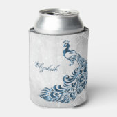 ブルーピーコックパーソナライズされたクーラーボックス 缶クーラー (缶正面)