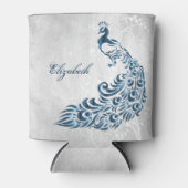 ブルーピーコックパーソナライズされたクーラーボックス 缶クーラー (正面)