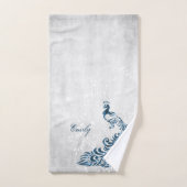 ブルーピーコックパーソナライズされたバスタオル バスタオルセット (ハンドタオル)