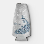 ブルーピーコックパーソナライズされたボトルクール ボトルクーラー (正面)