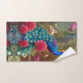 ブルーピーコックピンクローズガーデン バスタオルセット (ハンドタオル)