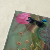 ブルーピーコックピンクローズガーデン ビーチタオル (インサイチュ)