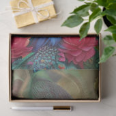 ブルーピーコックピンクローズガーデン 薄葉紙 (ギフト)