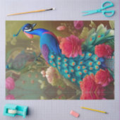 ブルーピーコックピンクローズガーデン 薄葉紙 (クラフト)