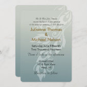 ブルーピーコックフェザー結婚ズ 招待状 (正面/裏面)