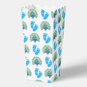 ブルーピーコックベビーシャワーポップコーン好意ボックス フェイバーボックス (正面)