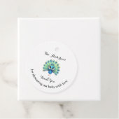 ブルーピーコックベビーシャワーメッセージカード フェイバータグ (インサイチュ)