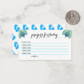 ブルーピーコックベビーシャワー祈りの言葉カード ノートカード (正面/裏面インサイチュ)