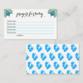 ブルーピーコックベビーシャワー祈りの言葉カード ノートカード (正面/裏面)