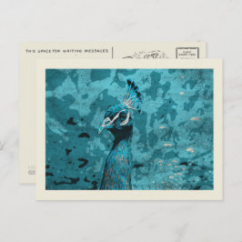 ブルーピーコックポートレートピーフクロウ雄 ポストカード