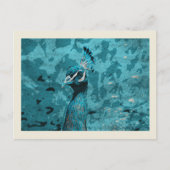 ブルーピーコックポートレートピーフクロウ雄 ポストカード (正面)