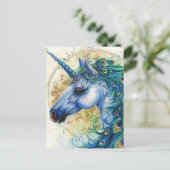 ブルーピーコックユニコーン ポストカード (スタンド正面)