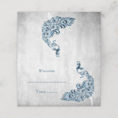 ブルーピーコックリーフつる植物披露宴座席表 プレイスカード (外部開封)