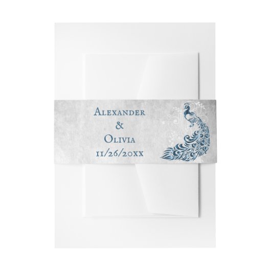 ブルーピーコックリーフつる植物招待状ベリーバンド 招待状ベリーバンド (正面例)