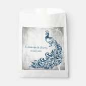 ブルーピーコックリーフつる植物結婚式の引き出物バッグ フェイバーバッグ (正面)