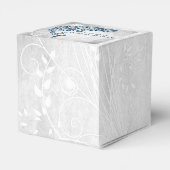 ブルーピーコックリーフつる植物結婚式の引き出物ボックス フェイバーボックス (裏面サイド)