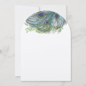 ブルーピーコックヴィンテージ羽根 招待状 (裏面)