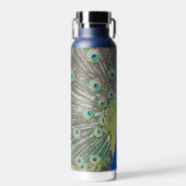 ブルーピーコック羽毛プラメージ ウォーターボトル (正面)
