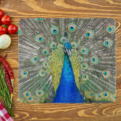 ブルーピーコック羽毛プラメージ カッティングボード