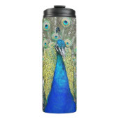 ブルーピーコック羽毛プラメージ タンブラー (正面)