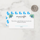 ブルーピーコック赤ちゃんシャワーおむつラッフルカード ノートカード (正面/裏面インサイチュ)