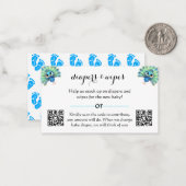 ブルーピーコック赤ちゃんシャワーおむつ拭きカード ノートカード (正面/裏面インサイチュ)