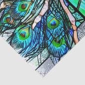 ブルーピーコック鳥ステンドグラスのデコパージュ 薄葉紙 (詳細)