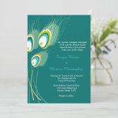 ブルーピーコック5x7結婚式招待状 招待状 (スタンド正面)