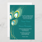 ブルーピーコック5x7結婚式招待状 招待状 (正面/裏面)