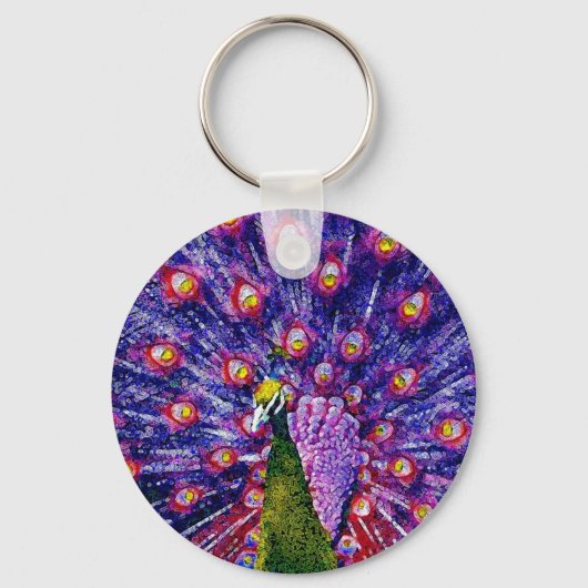 ブルーピーコック キーホルダー (正面)