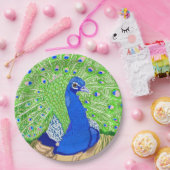 ブルーピーコック ペーパープレート (パーティー)