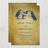 ブルーピーコック ラスティック セーブ・ザ・デート カード (正面/裏面)