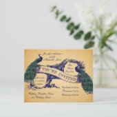 ブルーピーコック ヴィンテージ結婚式の招待状 招待状 (スタンド正面)