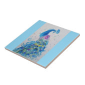 ブルーピーコック 水彩 ベイビーブルー オーストラリア タイル (側面)