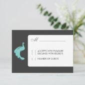 ブルーピーコックRSVPカード 出欠カード (スタンド正面)