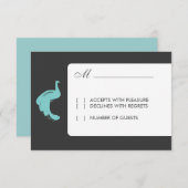 ブルーピーコックRSVPカード 出欠カード (正面/裏面)